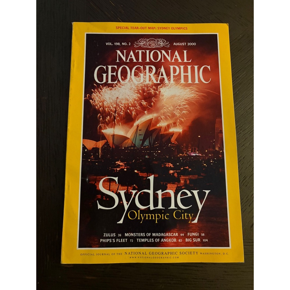 National Geographic August‎ 2000 Sydney Olympic City Madagascar Big Sur Map